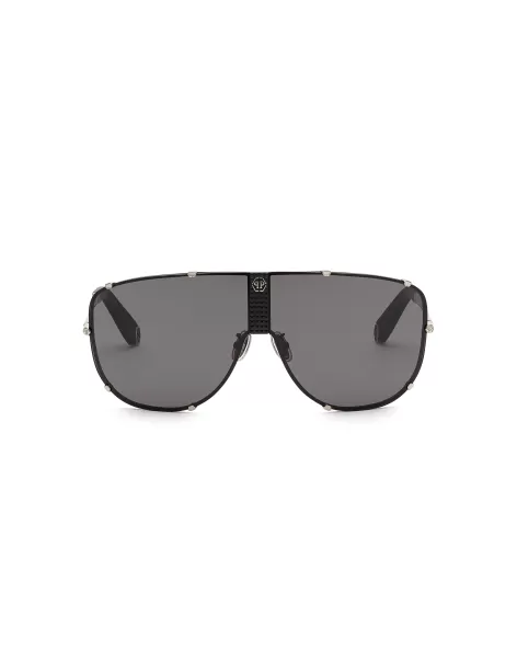 Sunglasses Aviator Plein Stud Black Matt Produktsicherheit Herren Sonnenbrillen Philipp Plein
