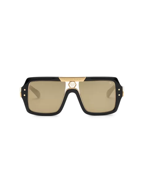 Philipp Plein Sunglasses Square Sonnenbrillen Black / Gold Herren Innovativ
