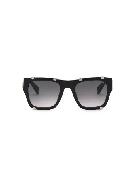 Sonnenbrillen Herren Black Philipp Plein Markenpositionierung Sunglasses Square Plein Icon Hexagon