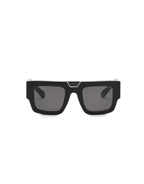 Black/Nickel Sunglasses Square Sonnenbrillen Präzision Philipp Plein Herren