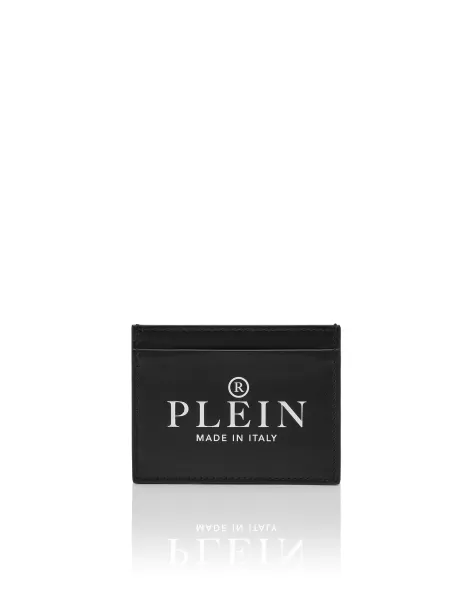 Philipp Plein Black Herren Credit Cards Holder Iconic Plein Popularität Portemonnaies & Kleine Lederwaren