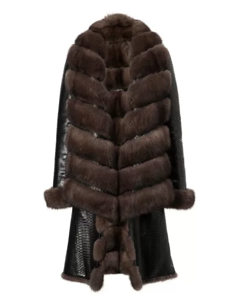 Brown Oberbekleidung Exklusiv Philipp Plein Fur Coat Long 