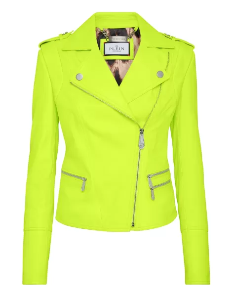 Oberbekleidung Color Biker Jacket Geschäft Yellow Philipp Plein Damen