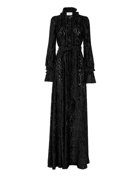 Rabattaktion Philipp Plein Damen Chiffon Gipsy Dress Black Kleider