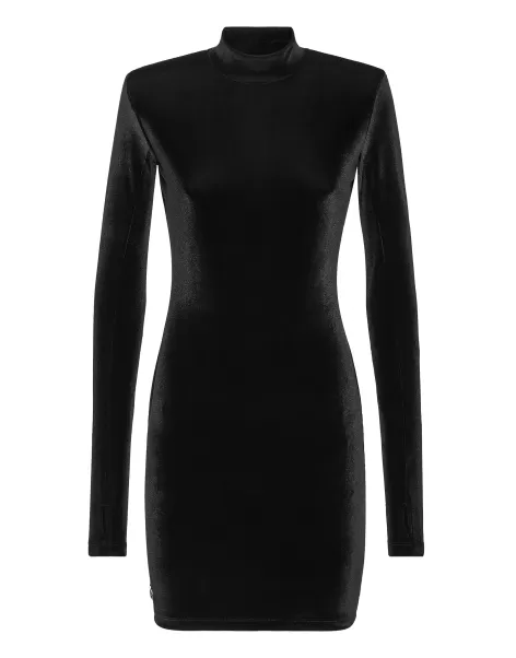Damen Black Kleider Philipp Plein Mini Dress Ls Basic Frühbucherrabatt