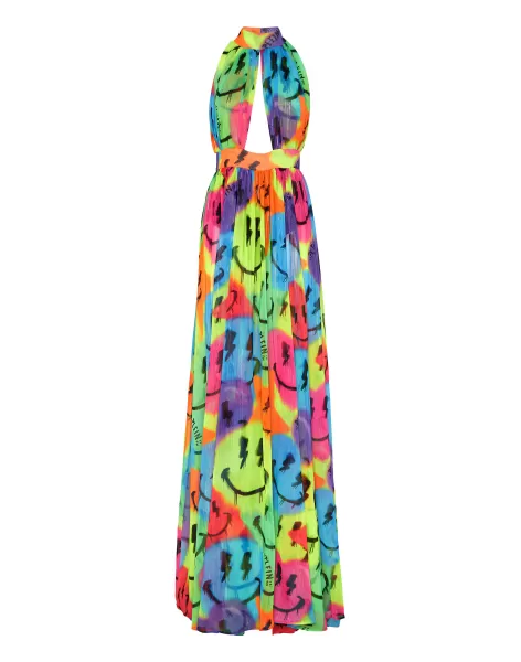Chiffon Long Dress Smile Funktionalität Philipp Plein Multicolor Kleider Damen