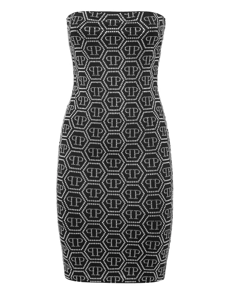 Philipp Plein Black Neues Produkt Damen Mini Dress Monogram Kleider