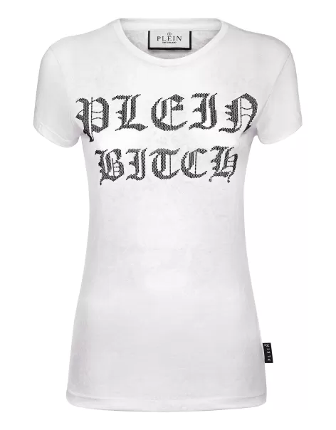 Damen White Burn Out T-Shirt Sexy Pure With Crystals Gothic Plein Philipp Plein T-Shirts & Poloshirts Produktstandard