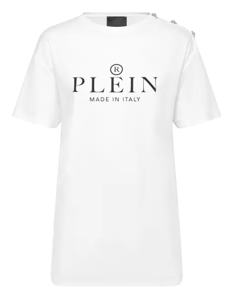 T-Shirts & Poloshirts Geschäft T-Shirt Man Fit Philipp Plein Tm White Damen