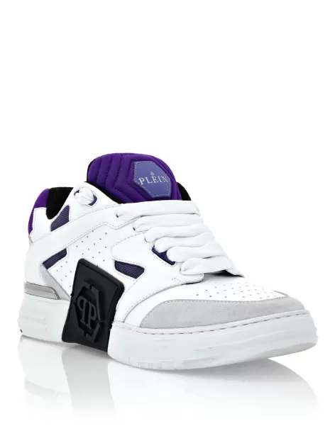 Philipp Plein Aktionsrabatt White/Purple Lo-Top Sneakers Phantom $Treet Damen Sneakers
