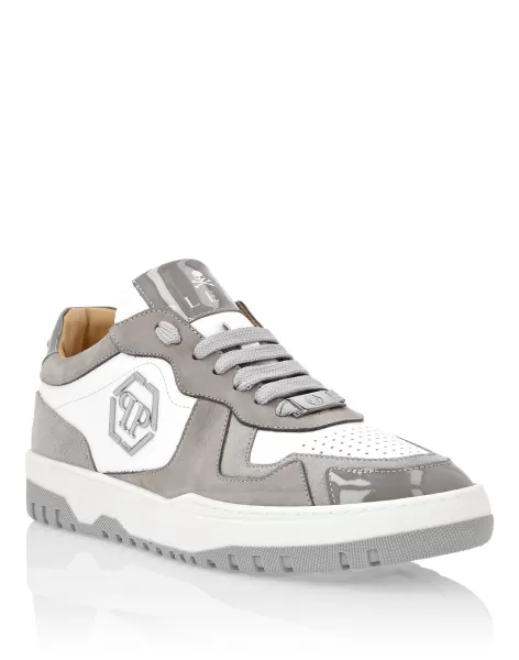 Sneakers Damen Marktforschung Mix Leather Lo-Top Sneakers White / Grey Philipp Plein