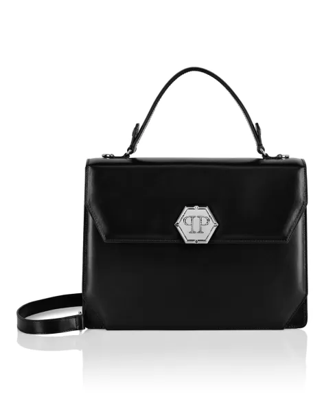 Mini Taschen Philipp Plein Black Large Handbag Superheroine Leather Damen Preisgestaltung