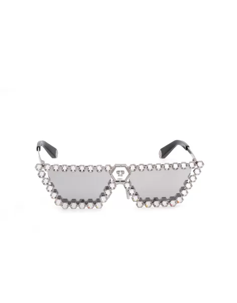 Silver Sunglasses Plein Crystal Lush With Crystals Philipp Plein Sonnenbrillen Damen Verkaufen