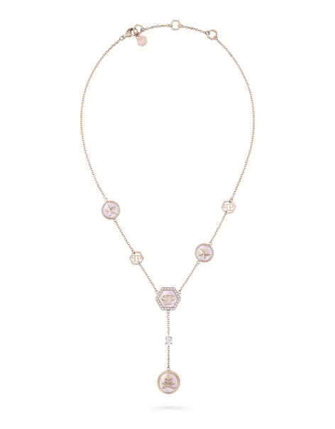 Pink Gold Damen Philipp Plein Uhren & Schmuck Pp Buttons Necklace Online-Shop