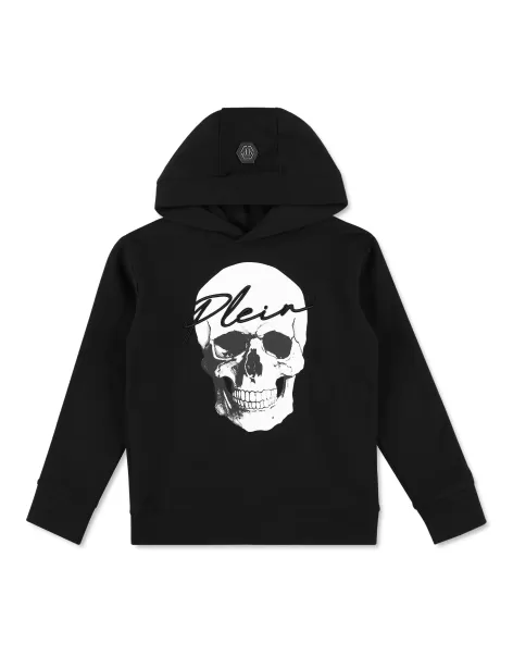 Preisniveau Philipp Plein Black Kinder Sweatshirt W/Hood Skull And Plein Bekleidung