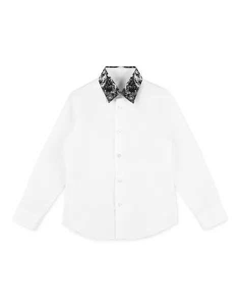 Bekleidung Kinder Shirt New Baroque White / Black Philipp Plein Rabatt