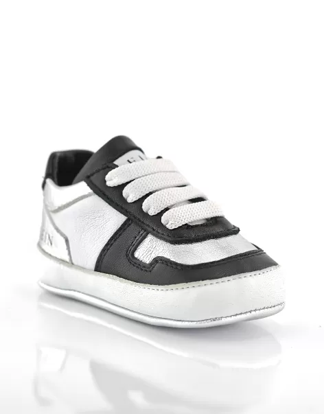 Schuhe Geschäft Newborn Sneakers Lace Philipp Plein Kinder White/Silver