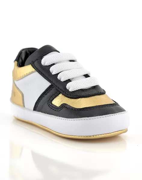 White / Gold Philipp Plein Schuhe Newborn Sneakers Lace Kinder Produkt
