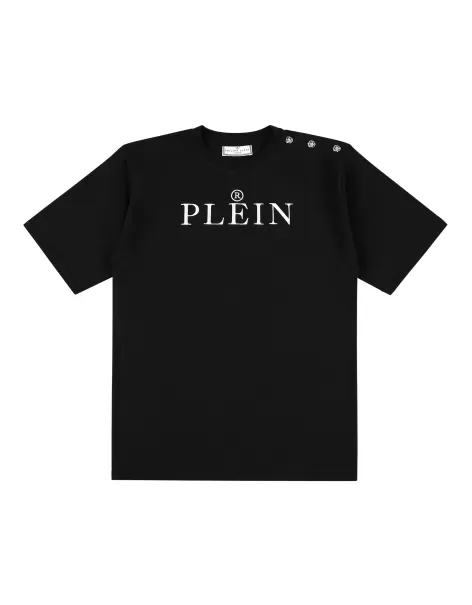 Philipp Plein Kinder Bekleidung Maxi T-Shirt Black Material